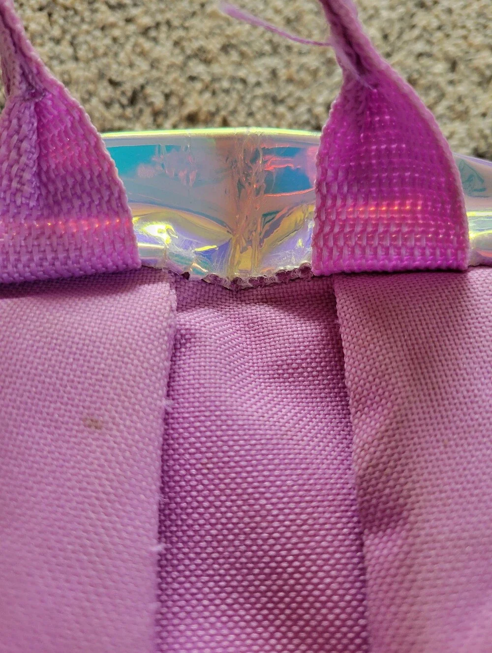 Girls Iridescent Rainbow Glitter Backpack